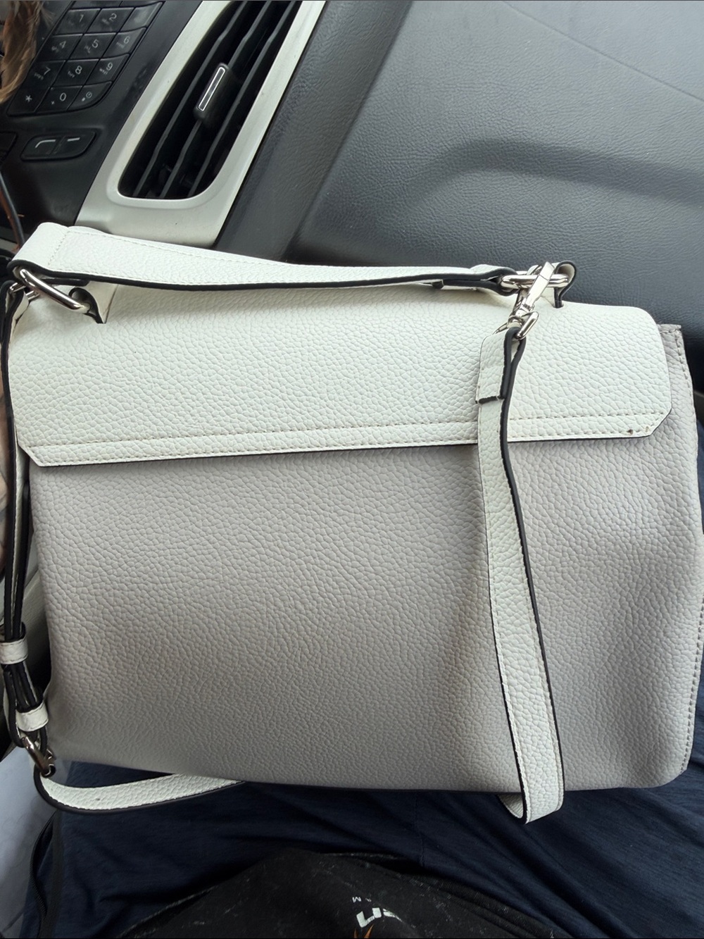 Steve Madden White, Black & Gray Colorblock Crossbody Bag - Picture 5 of 5